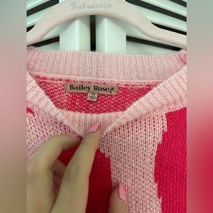 comfy oversized pink smiley pattern sweater size xs